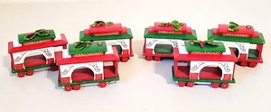 Vintage 6 Piece Powell & Market Cable Car Train Wooden Christmas Decor 3.25" - Picture 1 of 11