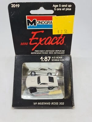 1989 Monogram # 2019 Mini Exacts Ford Mustang Boss 302 White New In Box Vintage - Image 1 of 4