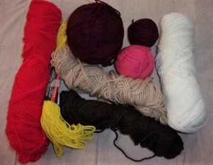 Small Project Mixed Lot 8 Yarn Ball/Skein/Parts Various Colors, Brands, Weights - Picture 1 of 1