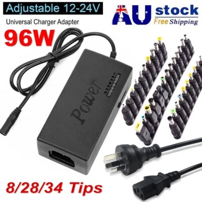 96W Universal Power Supply Adapter Laptop Adjustable Charger For PC Notebook AU - image 1 of 4