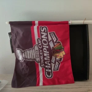 Chicago Blackhawks 2013 Stanley Cup Champions Auto Flagge Brandneu - Bild 1 von 2