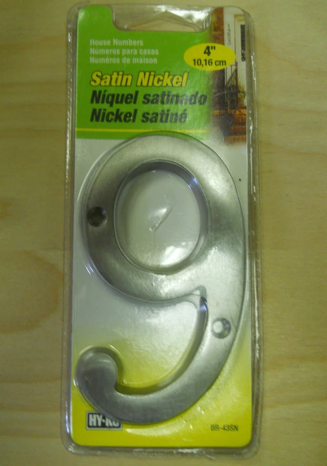 Number 9 4in Satin Nickel by Hy-Ko Products