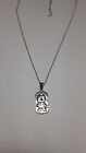 Kitty Dogtag Pendant Necklace, 925 Silver, Rhodium Plated (STP00771)