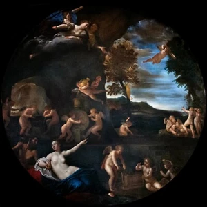 Borghese Gallery ALBANI Venere nella fucina di Vulcano 16x16 CANVAS by BC Mixx - Picture 1 of 2