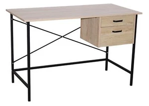 Home Office Oak Desk Computer Table Study Laptop Writing Workstation 2 Drawers - Picture 1 of 1