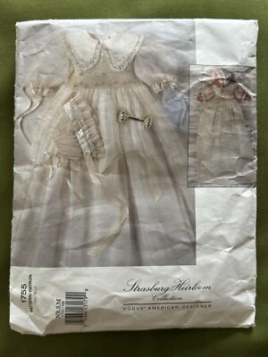 New Vogue 1755 Strasburg Heirloom Collection Babies Christening Dress Pattern - Image 1 of 3