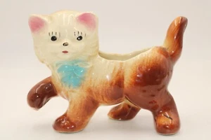 Maceta de cerámica Shawnee ** Dulce gatito con pajarita azul ** De colección años 50 - Imagen 1 de 12