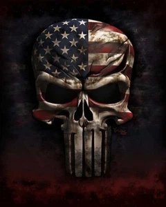 New Proud American Skull Patriotic US Flag Plush Throw Blanket USA Skeleton Head - Picture 1 of 2