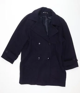 Nuage Women's Black Wool Pea Coat Size 14 - Picture 1 of 12