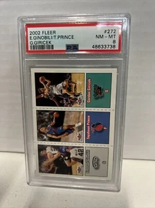 2002-03 Fleer Manu Ginobili/Tayshaun Prince/Gordan Giricek #272 RC Psa 8 A7 - Picture 1 of 3