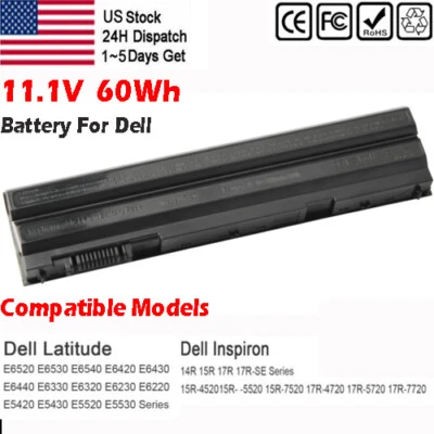 ✅E6420 Battery For Dell Latitude E6430 E6440 E5430 E5520 E5530 E6520 E6540 T54FJ - Image 1 of 4