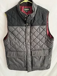 Outdoor Life Quilted Jacket Vest Mens Medium Stylish Zip Up Pockets Wool Accents - Picture 1 of 9