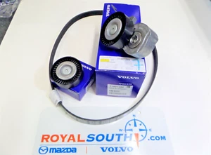 Genuine Volvo 3.0L 3.2L Belt Tensioner Idler Pulley & Serpentine Belt OE OEM - Picture 1 of 5