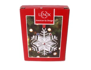 NEW Lenox "Seasonal Gems" Silver Toned Jeweled Snowflake Christmas Ornament - Picture 1 of 9
