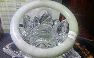 Certified Green 100% Natural Grade A Jade Round Bracelet 56.6mm US Seller - Picture 1 of 6