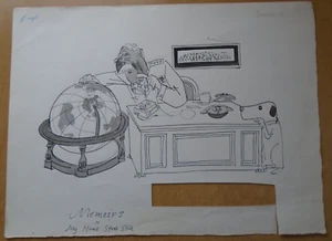 Michael ffolkes, pen & ink "Memoirs or my..." cartoon. Punch, Private Eye etc. - Picture 1 of 4