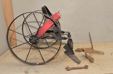 Antique two wheel cultivator 2 tine hoe wheel planet Jr wrench collectible tool