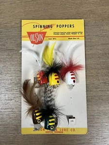 Vintage Olson Spinning Poppers Fishing Lures With Original Sell Card Display - Picture 1 of 6