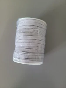 50 Yards 1/4 inch - 6MM - Flat Elastic Cord White Brand New on a Roll - Picture 1 of 2