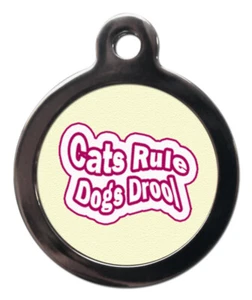 Etiqueta de identificación de gato gatito - Gatos regla perros baba 24 mm imagen en detalles frontales en la parte posterior - Imagen 1 de 2