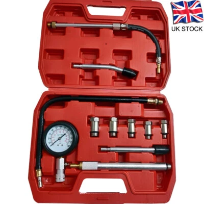 11PCS Petrol Engine Compression Tester Kit Fuel Cylinder Pressure Gauge Tool Set - Image 1 of 4