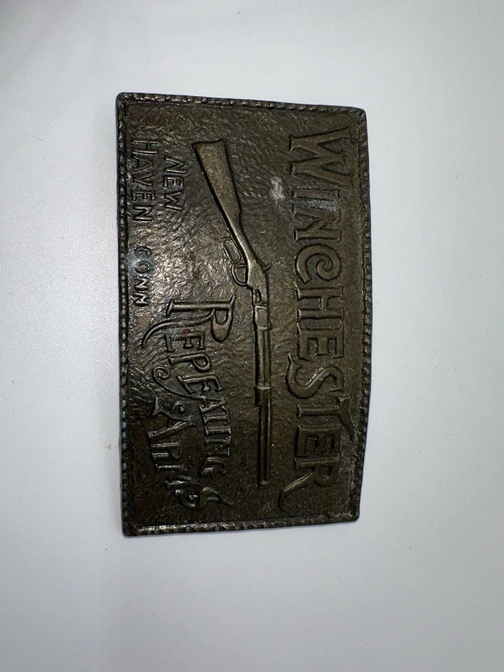 Винчестер повторяющиеся рычаги металлический ремень пряжка New Haven Conn винтажный 70-х - Изображение 1 из 3