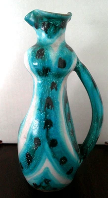 Pre-Modern Bitossi 8in. Ewer/Jug 1950's Form & Colours, Water Stains, Italy B - Image 1 of 4