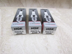 3 PACK NGK (2298) R5670-5, V Power Racing Spark Plug, Made In Japan - Picture 1 of 2