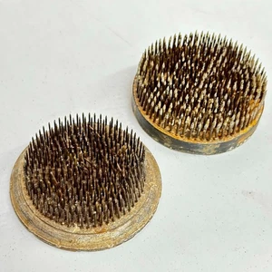 Two Vintage Handmade Kenzan Reusable Flower Support Arrangement 3" Prog Holders - Picture 1 of 7