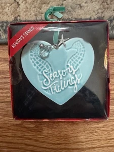 San Nicolás Cuadrado En Forma de Corazón NOTICIAS DE TEMPORADA Caballitos de Mar Turquesa Adorno - Imagen 1 de 2