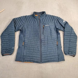 Eddie Bauer First Ascent Jacket Mens Medium Blue Stormdown 800 Quilted Coat READ - Picture 1 of 18