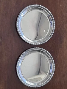 Coppia di piccoli piattini sottocoppe argento 800 - Foto 1 di 2