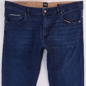 Hombres HUGO BOSS ALBANY Ajustado Recto Elástico Azul Jeans W36 L32 - Imagen 1 de 8