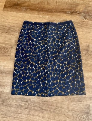 Boden Mujer Falda Tulipán Lápiz Carrera Preppy Animal Print Azul Talla 10 Azul Marino Foto 1 de 4