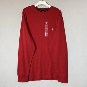 Polo Ralph Lauren Sleepwear Shirt Mens XXL Red Long Sleeve Pullover Crew Neck - Picture 1 of 17