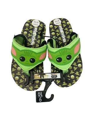 Sandálias infantis chinelos Star Wars Yoda tamanho 9/10 sapatos de verão praia menino menina - Imagem 1 de 4