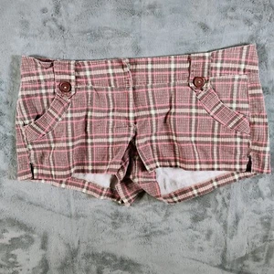 Vintage Anchor Blue Made in USA Juniors Pink and Gray Plaid Shorts (Size 11) - Picture 1 of 10
