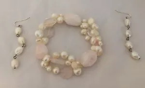 SET PERLEN & MUSCHEL OHRRINGE & ARMBAND MODEACCESSOIRES SCHMUCK - Bild 1 von 8