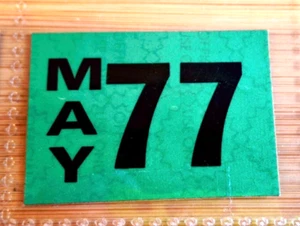 🔍 - DELAWARE - Mayo 1977 matrícula pasajero etiqueta fecha - sin usar - Imagen 1 de 4