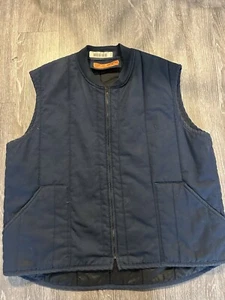VINTAGE Red Kap Work Vest Men’s 2XL Adult Navy Blue Quilted Utility 80s 90s - Picture 1 of 3
