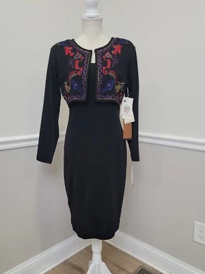 Vestido vintage CL Carole pequeño bordado/hasta la rodilla/lápiz/talla M/nuevo con etiquetas  Foto 1 de 4