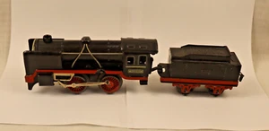 Vintage WWII Ära Uhrwerk Spur O US-Zone Germany #40281 Lokomotive mit Tender - Bild 1 von 16