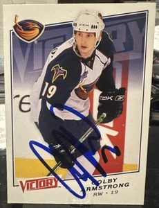 Colby Armstrong Signed 2008-09 Upper Deck Victory Card #184 Thrashers - Picture 1 of 2