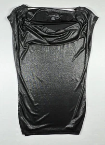 Willi Smith Women's Small Sleeveless Draped Front And Back Top Metallic Shiny - Picture 1 of 6