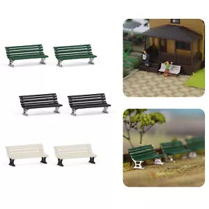 12pcs HO Scale 1:87 Park Garden Model Benches Street Station Seat Chairs ZY38087 - Picture 1 of 9