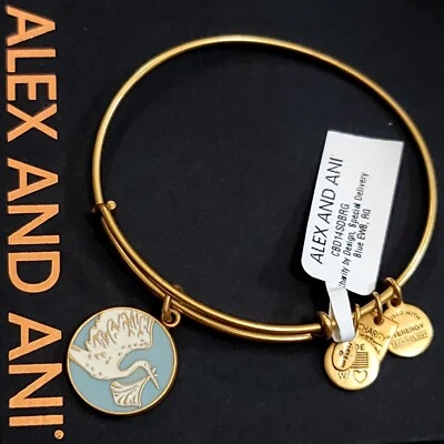 NEW NWT Alex And Ani Special Delivery Stork Charm Bracelet - Image 1 of 4