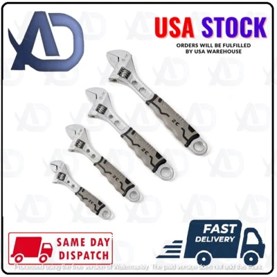 Adjustable Wrench with Black Handle Forged, Heat Treated, Chrome-plated- ( USA ) - Image 1 of 4