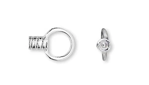 Crimp End, 100 Silver Plated Brass 2.5x1.5mm Tube Crimps w/ Loop with 0.5mm ID - Picture 1 of 3