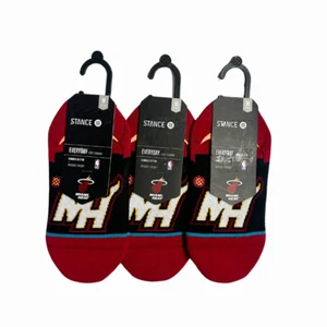 Stance NBA Miami Heat Basketball No Show 3er Pack Baumwollsocken Größe M 6-8,5 - Bild 1 von 3