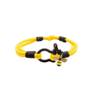 Save the Bees Handcrafted Custom Paracord Adjustable Wrist Shackle Clip Bracelet - Bild 1 von 9